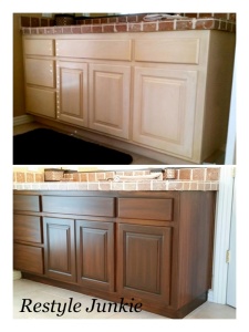 Before and after walnut gel stain